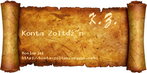 Konta Zoltán névjegykártya