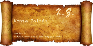 Konta Zoltán névjegykártya